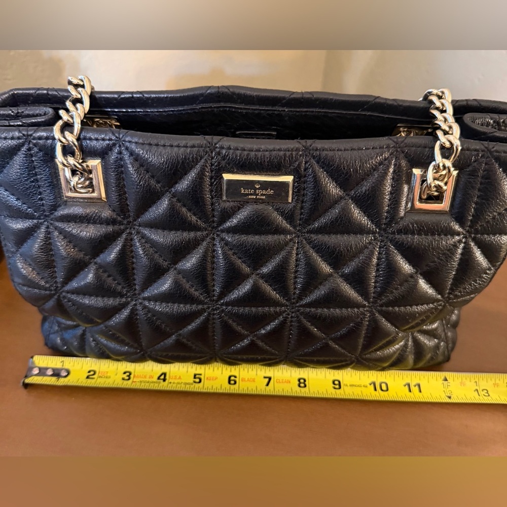 Kate Spade Vintage Black Quilted Shoulder Bag with Gold Chain - Picture 13 of 14